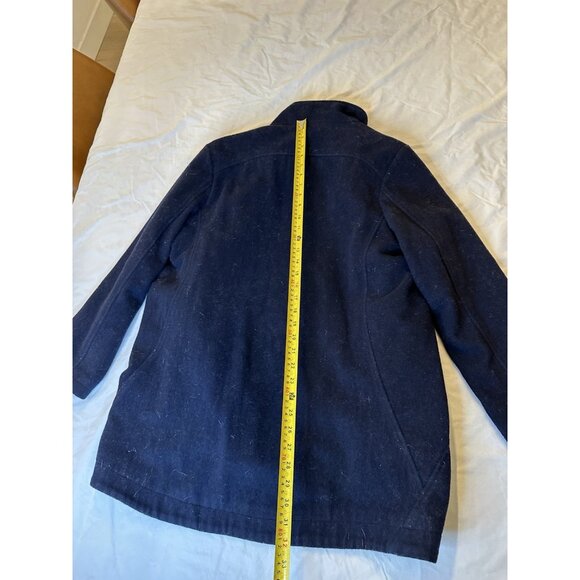 Pendleton Campbell Wool Coat Women's L Navy Blue Hudson Bay Stripe Jacket - Picture 11 of 11